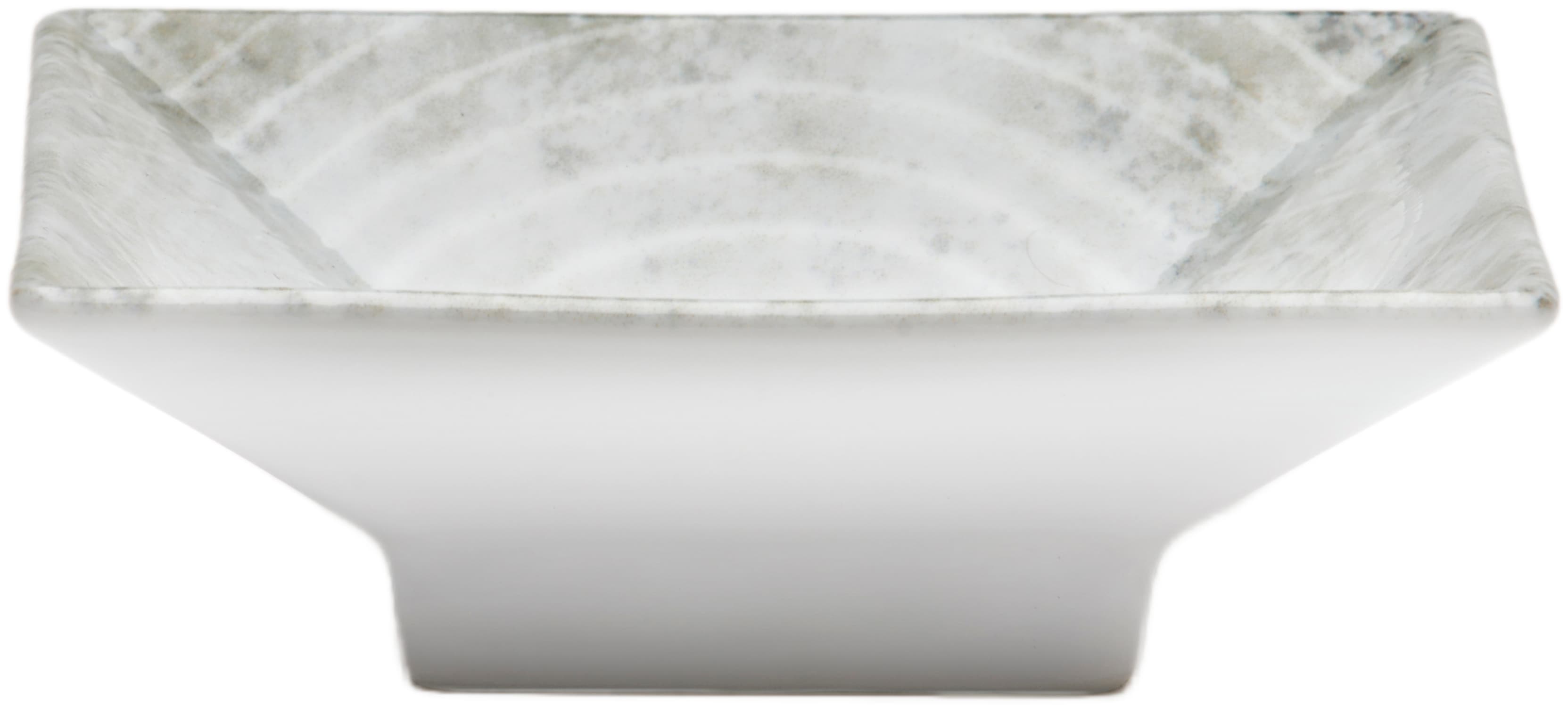 Schale VAN WELL "Korfu, eckig, 11,5 cm, 6 Stück", grau, B:11,5cm L:11,5cm T:11,5cm, Porzellan, Schüsseln, spülmaschinengeeignet