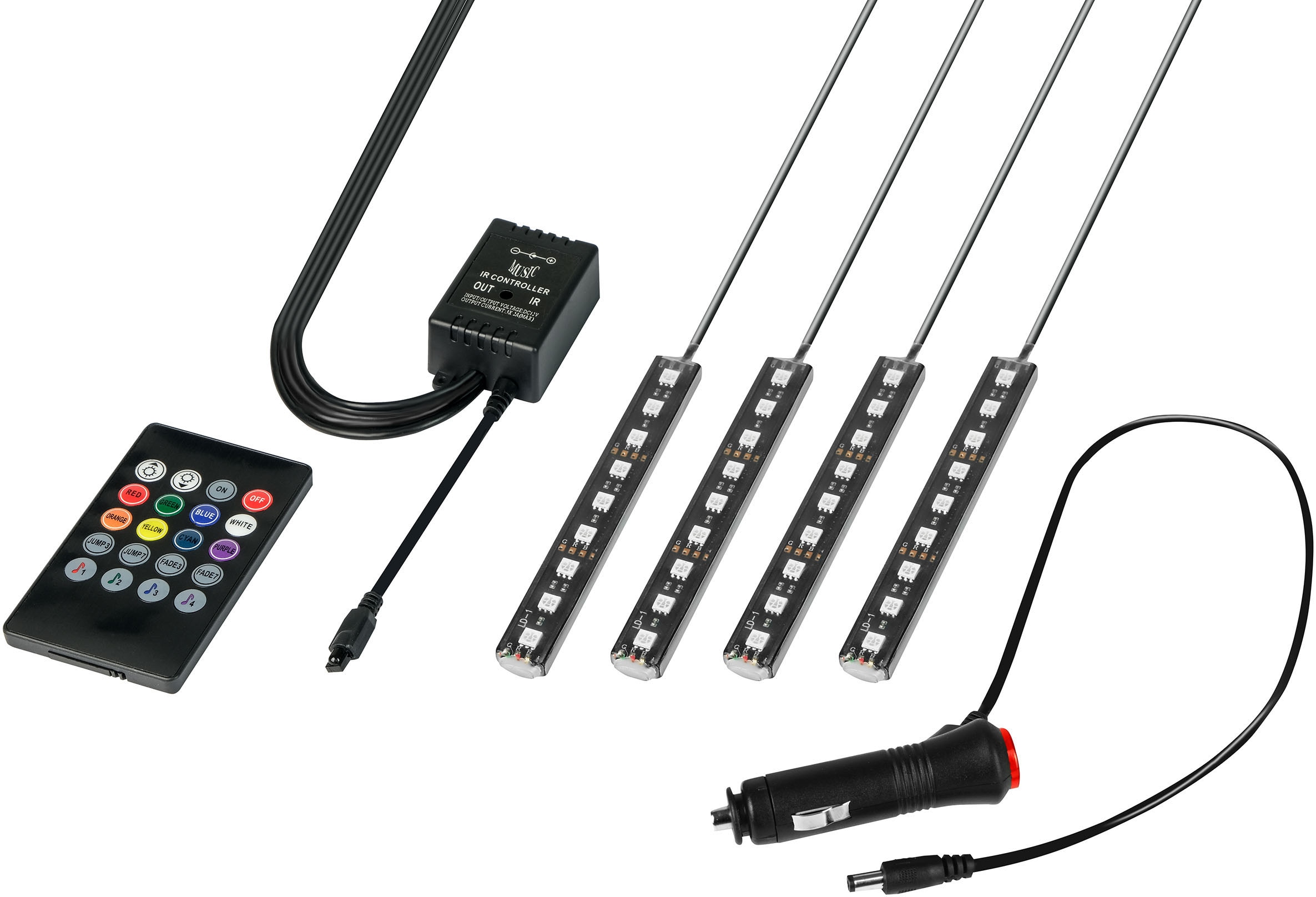 LED Lichtleiste EUFAB "LED Innenraumbeleuchtung 12V", schwarz, B:9cm H:33cm L:4cm, Leuchten