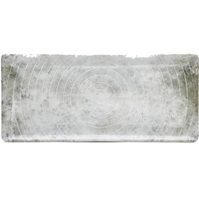 Servierplatte VAN WELL "Platte Korfu, rechteckig, 6 Stück", grau, B:13cm H:1,5cm L:29cm, Porzellan, Servierplatten, spülmaschinen- und mikrowellengeeignet Image