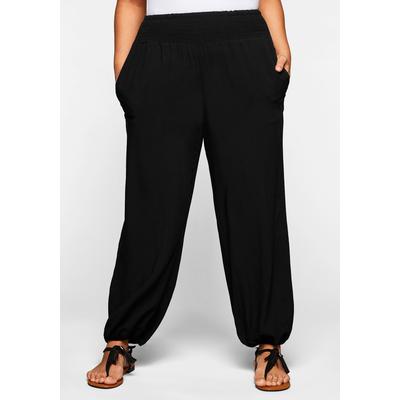 Schlupfhose SHEEGO, Damen, Gr. 50, Normalgrößen, schwarz, 100% Viskose, unifarben, Hosen Image