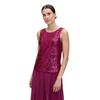 Blusentop VERA MONT "Vera Mont Pailletten-Top ohne Arm", Damen, Gr. 48, rosa (sweet berry), Obermaterial: 93% Polyester, 7% Elasthan. Futter: 92% Polyamid, 8% Elasthan., elegant, figurbetont normal, Rundhals, Blusen