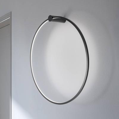 Milagro Lighting LED-Wandleuchte Saturno, schwarz, Ø 80 cm, Metall, 4.000 K Image