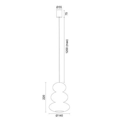 Argon Hängeleuchte Oman, weiß glänzend, Glas, Ø 14 cm Image