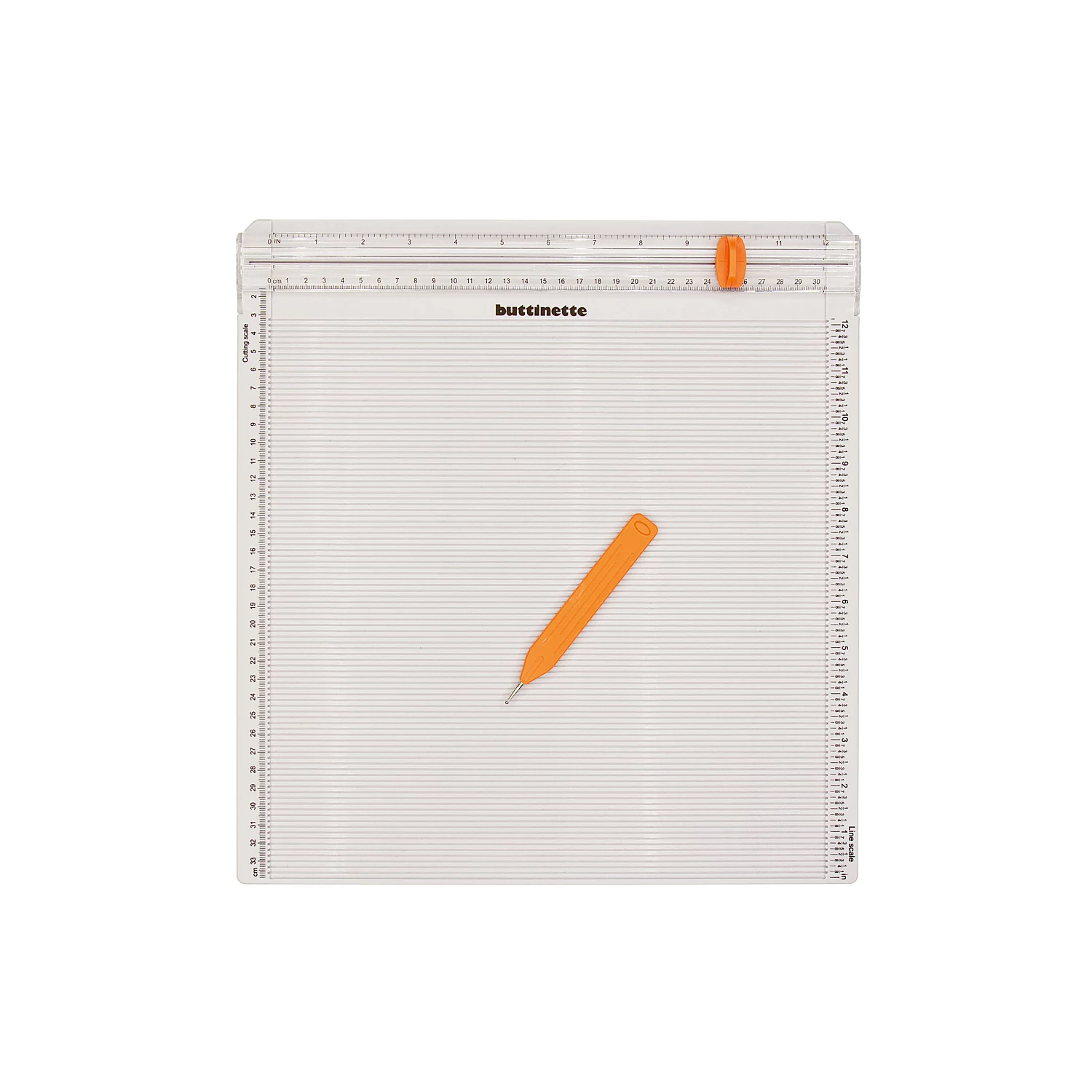 buttinette Planche de pliage avec règle de découpe, 34,5 x 36,5 cm