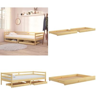 Schubladen für Tagesbett 2 Stk. Massivholz Kiefer - Bettschubkasten - Bettschubkästen - Home & Image