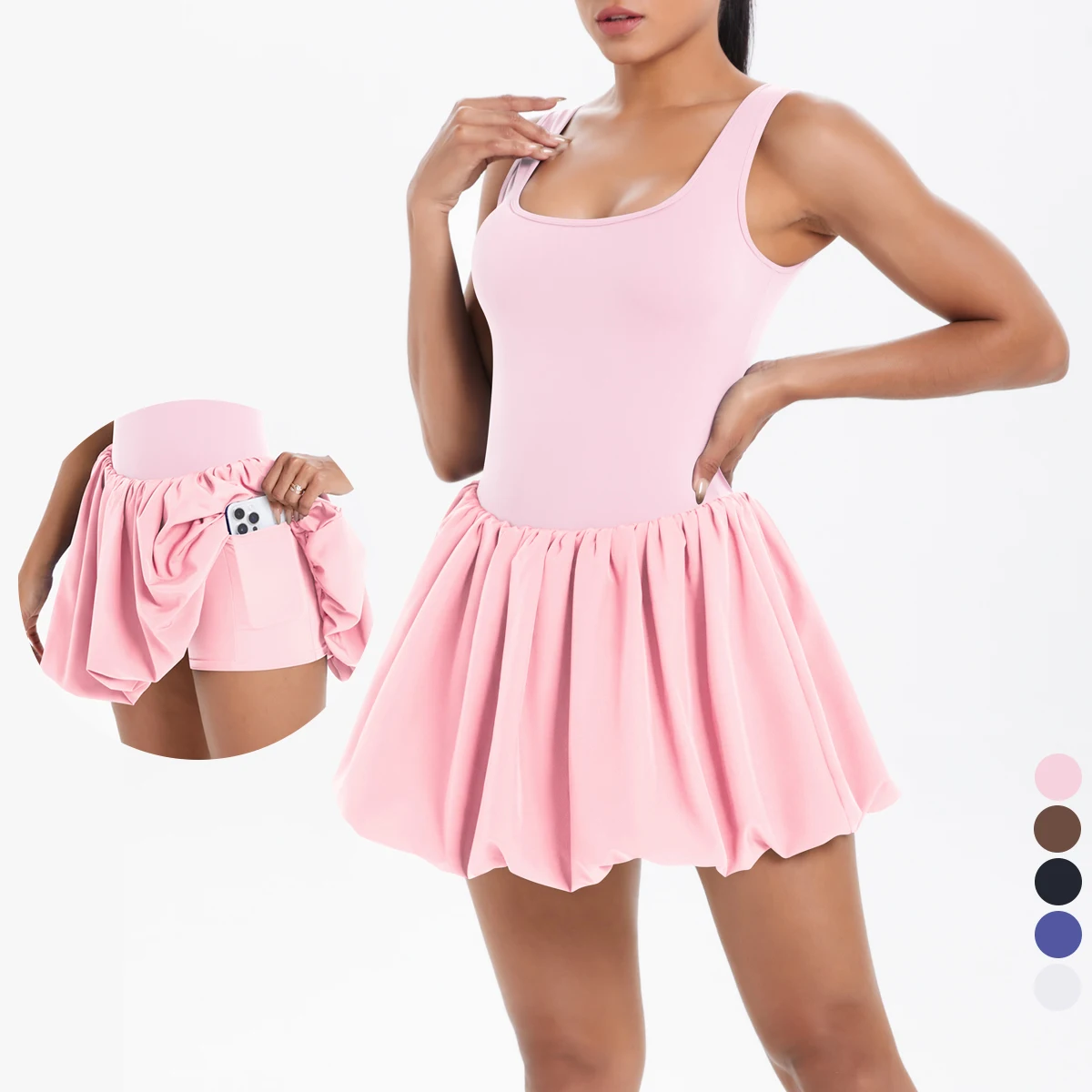 Athletisches Yoga-Fitness-Kleid, Fitness, hoher Stretch, schlank, doppelseitig, rutschfest, Damen-Sportkleider