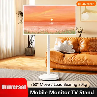 Moderner Design-TV-Ständer, rollender TV-Wagen für 10-46-Zoll-OLED-LED-Monitore, TV-Bodenständer für bis zu 88 Pfund, max. VESA 200 x 200 mm