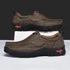 Hochwertige Khaki-Herren-Loafer-Schuhe, große Größe 48, weiche Lederschuhe, Herren-Slip-on, lässige Outdoor-Schuhe für Herren, Mocasines hombre