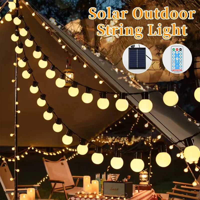 Outdoor Solar Licht Wasserdichte String Warme Glühbirne Mit Fernbedienung 7/10/15M für Solar Garten balkon Dekorative Beleuchtung
