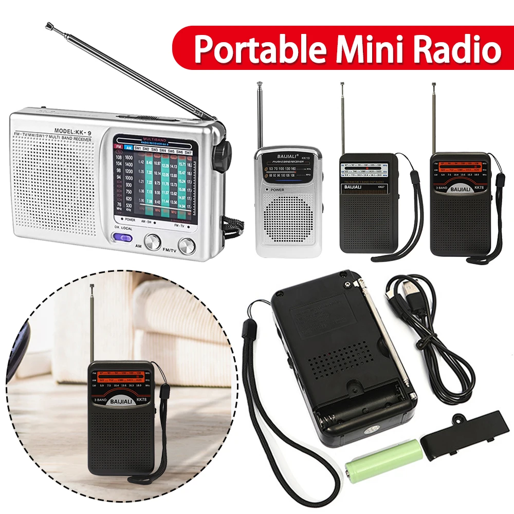 Außenradio, Dualband-Digitalradio, SW/AM/FM, tragbares Mini-Radio, LCD-Display, batteriebetrieben, für den Notfall im Innen- und Außenbereich Image