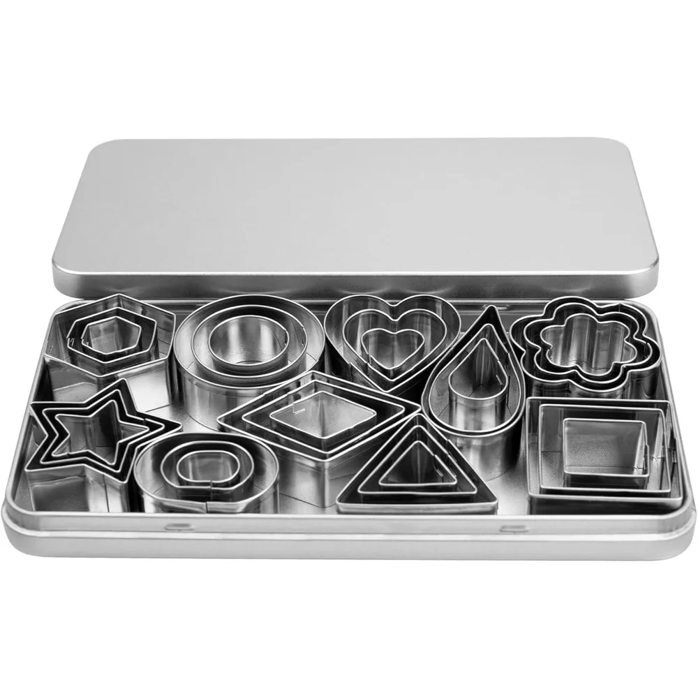 Mehrteiliges Set geometrischer Ausstechformen, Edelstahl-Gebäckformen, Obstwerkzeuge – perfekt zum Selbermachen Backen und Obstschneiden Image
