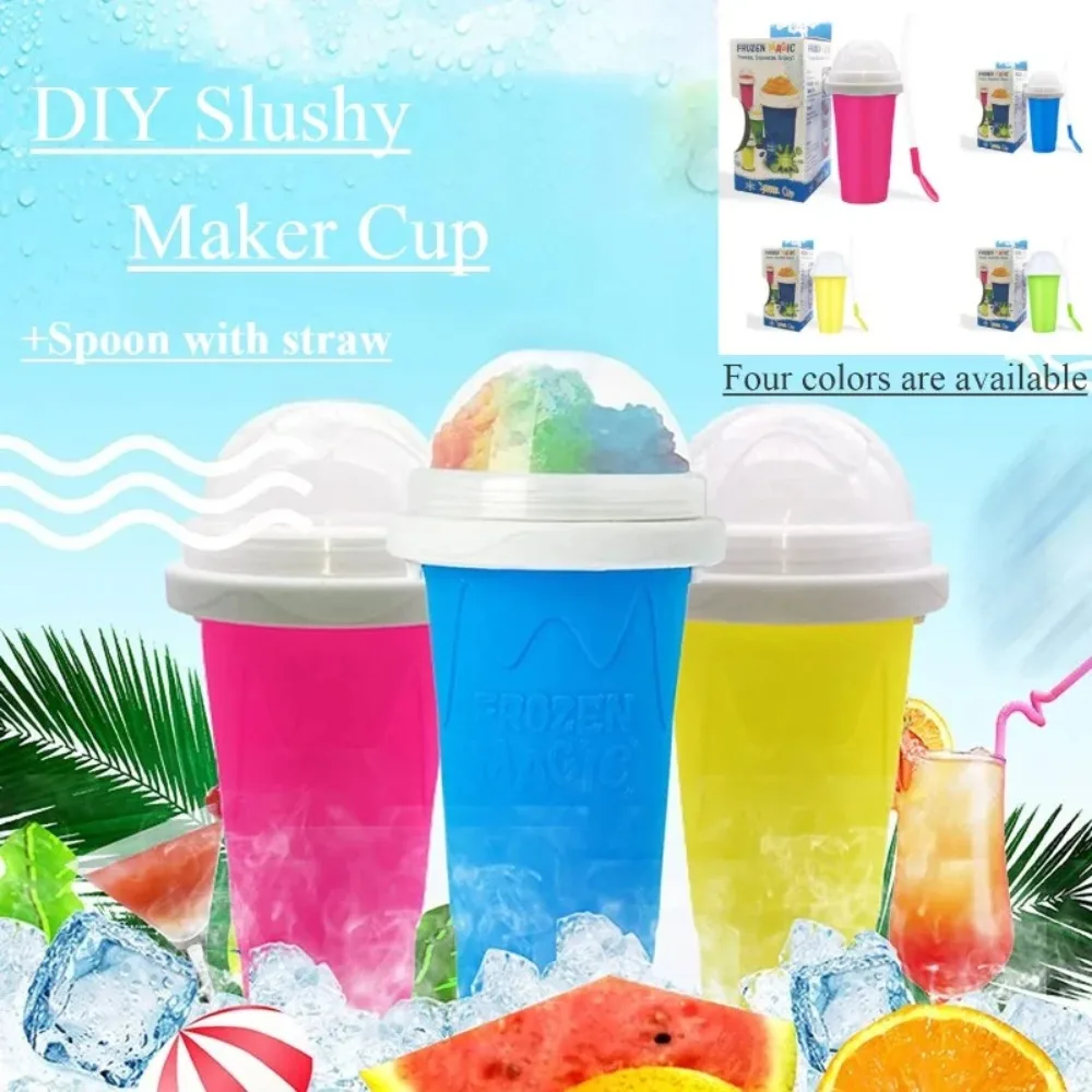 Quick Make Smoothie Squeeze Cup Double Silica Gel Verdickter hausgemachter Smoothie Pinch Cup Summer Juice Smoothie Make Ice Water Cup Image