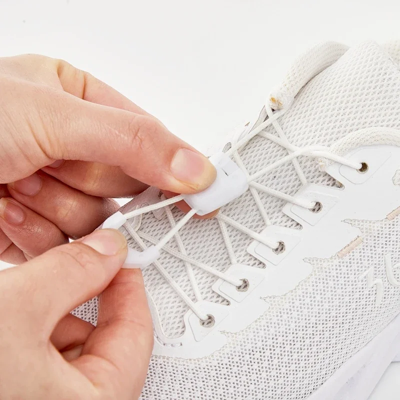 Keine Krawatte Schnürsenkel runde Tennis schnürsenkel ohne Krawatten Erwachsene Kinder Qualität Laufschuhe Schnürsenkel schwarz weiß Schuhe Zubehör Image