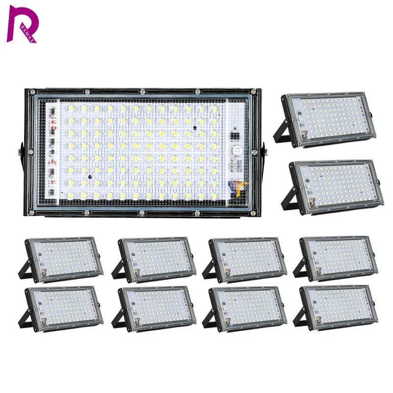 LED-Flutlicht 50W 100W AC 110V 220V Außen-Flutlicht Straßenlampe Projektor IP65 Wasserdichter LED-Strahler für den Garten