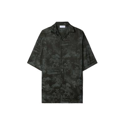 OFF-WHITE Black Jacquard Fresco Bowling Shirt