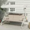 Patio Swings with Canopy, Outdoor Patio Swing with CupHolder, Outdoor Swinging Bench for Outside with Stand, Yard Swings for Adu