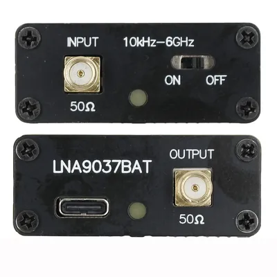 10k-6GHz Full Band Power Preamplifier with SMA Female Connector LNA Module 600mAh Battery for RF & Software Defined Radio (SDR)