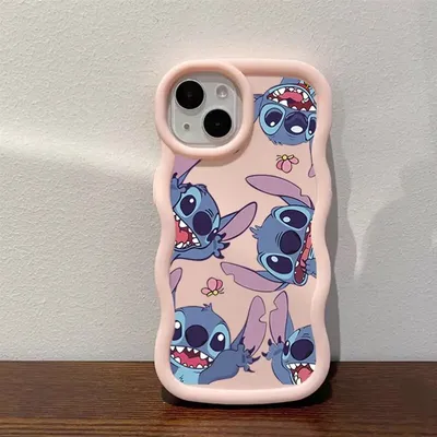 Five Cute Stitch Phone Case For IPhone 16E 15 16 14 13 12 11 Pro Max Plus 7+ 8+ 7 8 6 6S Plus SE 2022 Candy Color Silicone Cover