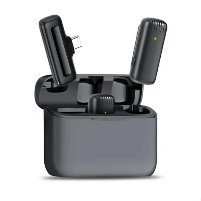 Wireless Lavalier Microphone With Charging case Lapel Microphones Set Video Recording Mini Mic For Phone Android Live Broadcast