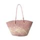 HGNOF Casual Rattan Large Capacity Tote Designer Wicker Woven Women Handbags Summer Beach Bali Straw Bag Lady Travel Big Basket Purse(3)