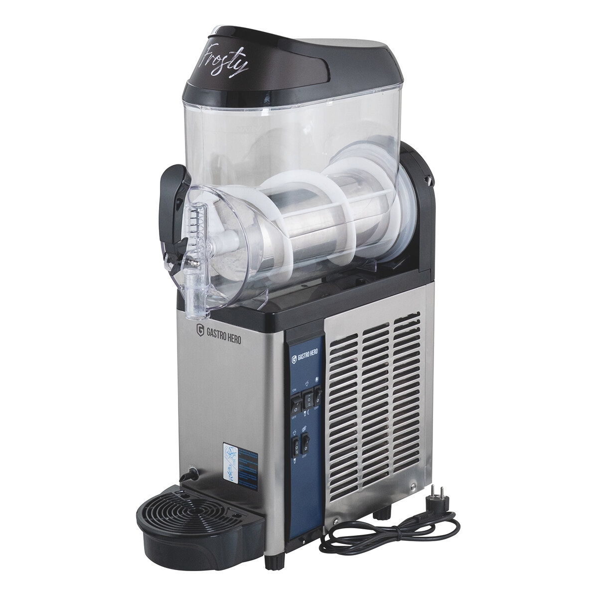 GastroHero Slush Eis Maschine – 1 x 12 Liter Tank, Edelstahl schwarz, kompakt, robust, ideal für Gastronomie, Catering und erfrischende Events Image