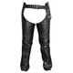 Classic Motorcycle Unisex Cowhide Leather Chaps (36/XL) Black