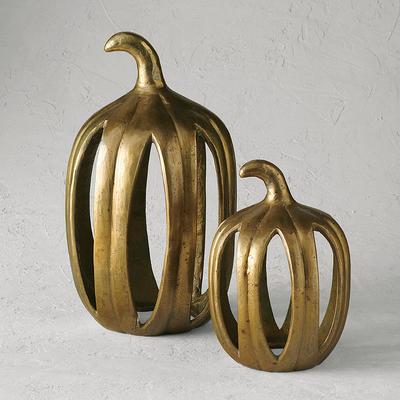 Carved Pumpkin Hurricane Lantern - Large - Frontgate