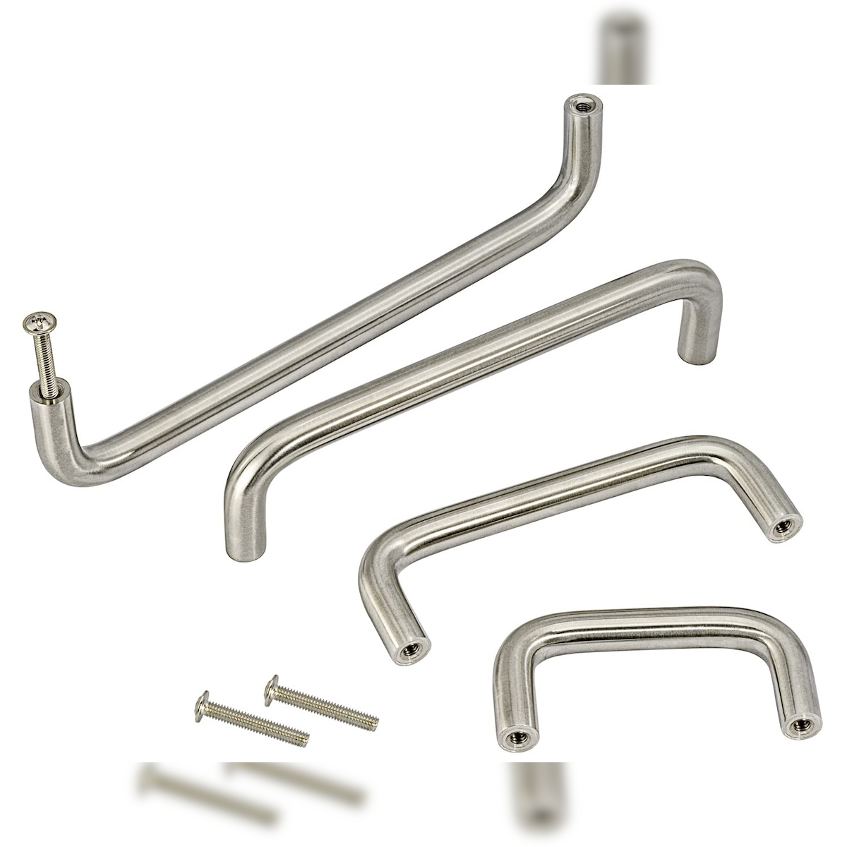 ID Dinkel 5er Set Möbelgriffe Schrankgriffe aus Echt Edelstahl Bügelgriff Griffe Möbel für Schränke 96mm Image