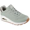 Sneaker SKECHERS "UNO GOLDEN AIR", Damen, Gr. 37, grün (sage grün), Lederimitat, sportlich, Schuhe, Freizeitschuh, Halbschuh, Schnürschuh mit Metallic-Einsatz