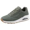 Sneaker SKECHERS "Uno - Stand on Air", Herren, Gr. 48,5, grün (olivgrün), Lederimitat, sportlich, Schuhe, Freizeitschuh, Halbschuh, Schnürschuh mit Air-Cooled Memory Foam