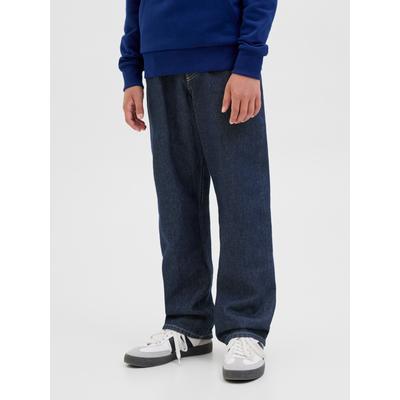 Relax-fit-Jeans JACK & JONES JUNIOR "JJICHRIS JJORIGINAL SBD 492 SN JNR", Jungen, Gr. 158, N-Gr, blau (blau denim), Denim/Jeans, Obermaterial: 100% Baumwolle, unifarben, modisch, loose fit knöchellang, Jeans Image