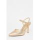 Quiz Womens Gold Diamante Strap Court Heels - Size UK 5 | Quiz Sale | Discount Designer Brands