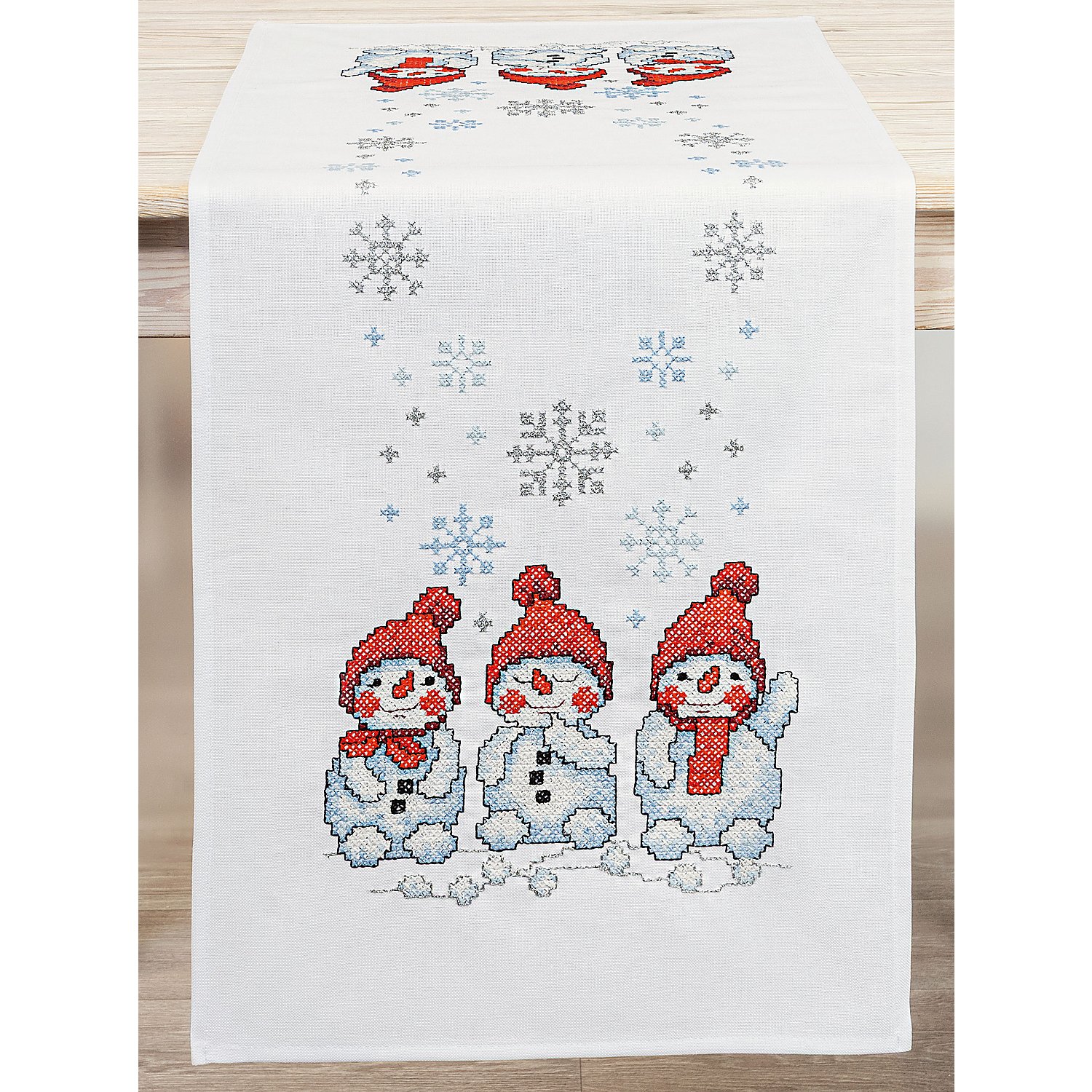 Stickläufer 3 Schneemänner