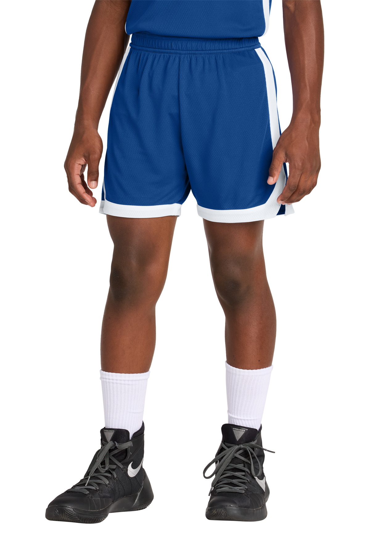 Sport-Tek YST901 Youth Rival Basketball 5' Short in True Royal/White size XL | Polyester