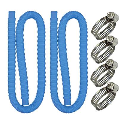 2 pc Pool Pump Replacement Hose1.25 Diameter 39 Long Pool Filter Replacement Hoses for Above Ground PoolsCompatible with Intex Filter Pump 607 637Includes 4 Metal Clamps