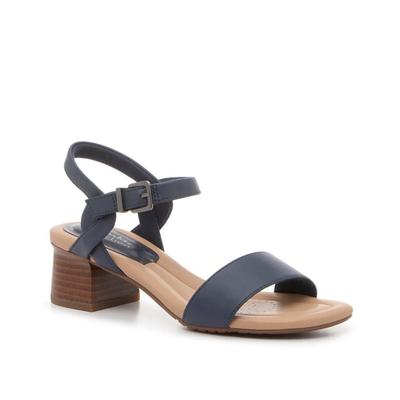 Wide Width Desirae Rowan Sandal - Blue - Clarks Heels