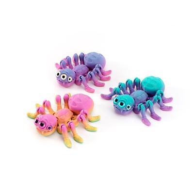 Halloween 3D Printed Spider Figurine, Large Poseable Spider Toy with Movable Joints, Retractable Articulated Animal Model for Halloween Decoration or Prank Props