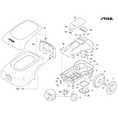 Gummi-Roboter-Mäher Modelle A1000 original Stiga 322122001/1 Image