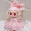 Robe de poupée Labubu robe à nœud rose 17cm robe de poupée en peluche remplacement Labubu I II idole poupée assise accessoires de fête