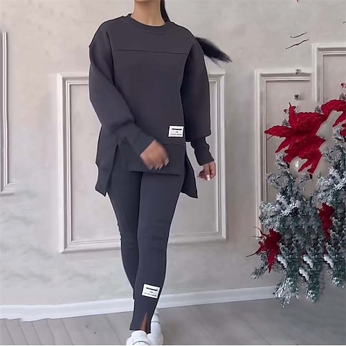 Per donna Tuta da Ginnastica Tuta da Allenamento Set di Abbigliamento Sportivo Tasca Tinta unita Completo Abbigliamento Autunno Nero Blu Palestra Allenamento Sportivo Calore Termico Antivento Morbido