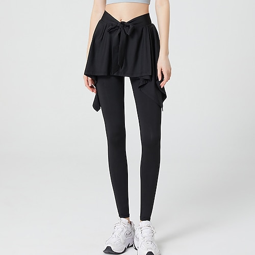 Per donna Pantaloni fitness Pantaloni da Pilates Pantaloni da yoga 2 in 1 Leggero Palestra Pilates Zumba Pantaloni Tinta unica Lilla Nero Blu Autunno Gli sport Abbigliamento sportivo Taglia piccola