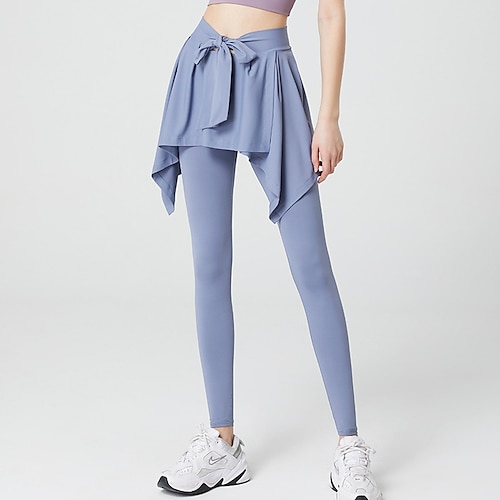 Per donna Pantaloni fitness Pantaloni da Pilates Pantaloni da yoga 2 in 1 Leggero Palestra Pilates Zumba Pantaloni Tinta unica Lilla Nero Blu Autunno Gli sport Abbigliamento sportivo Taglia piccola