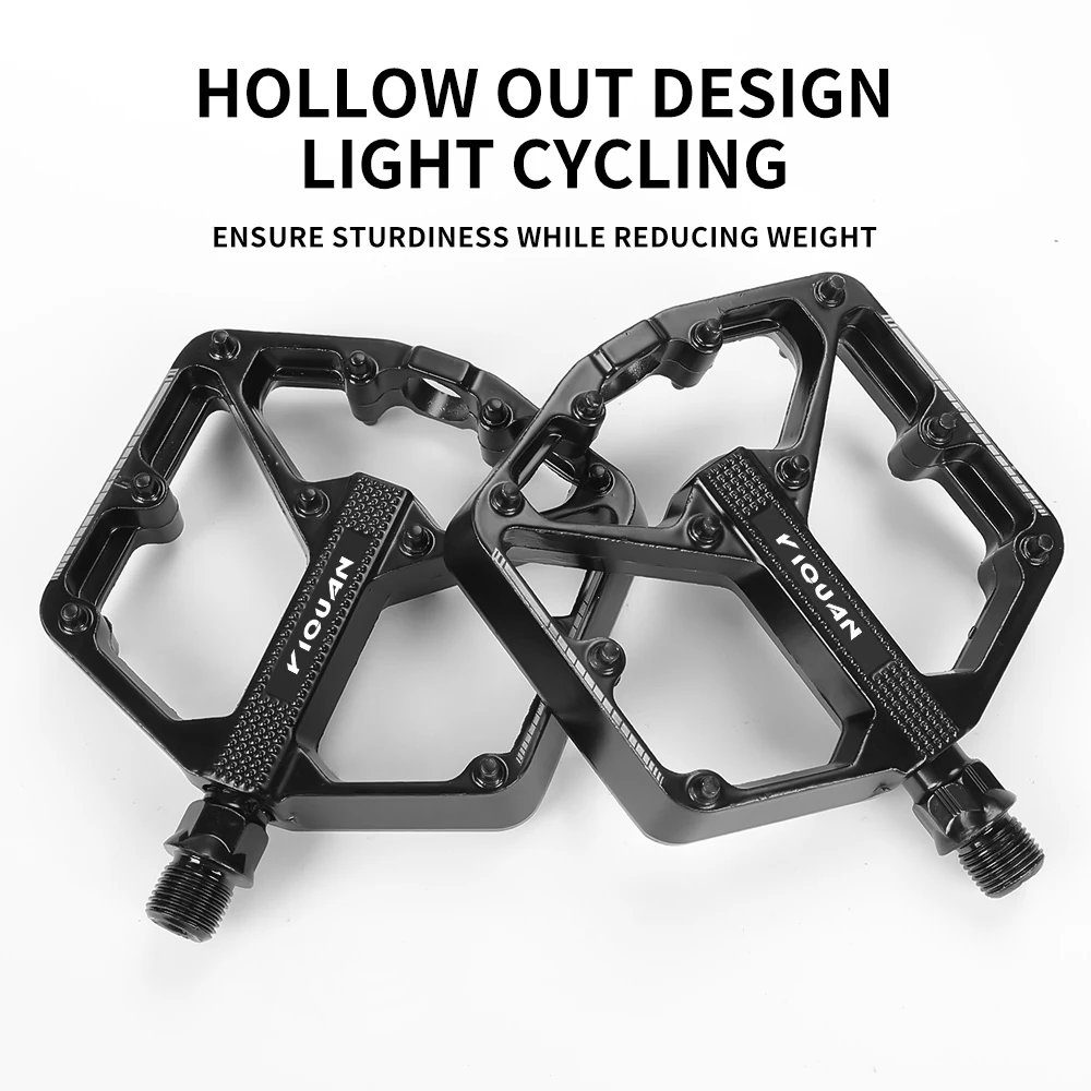 Pedale per bicicletta da strada di montagna Pedale in lega di alluminio Pedale doppio DU Pedale per unghie allargato antiscivolo Pedali Mtb Accessori per biciclette
