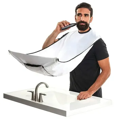 Beard Catcher Bib Apron Beard Catcher for Men Shaving Trimming Non-Stick Beard Cape Grooming Cloth with Suction Cups