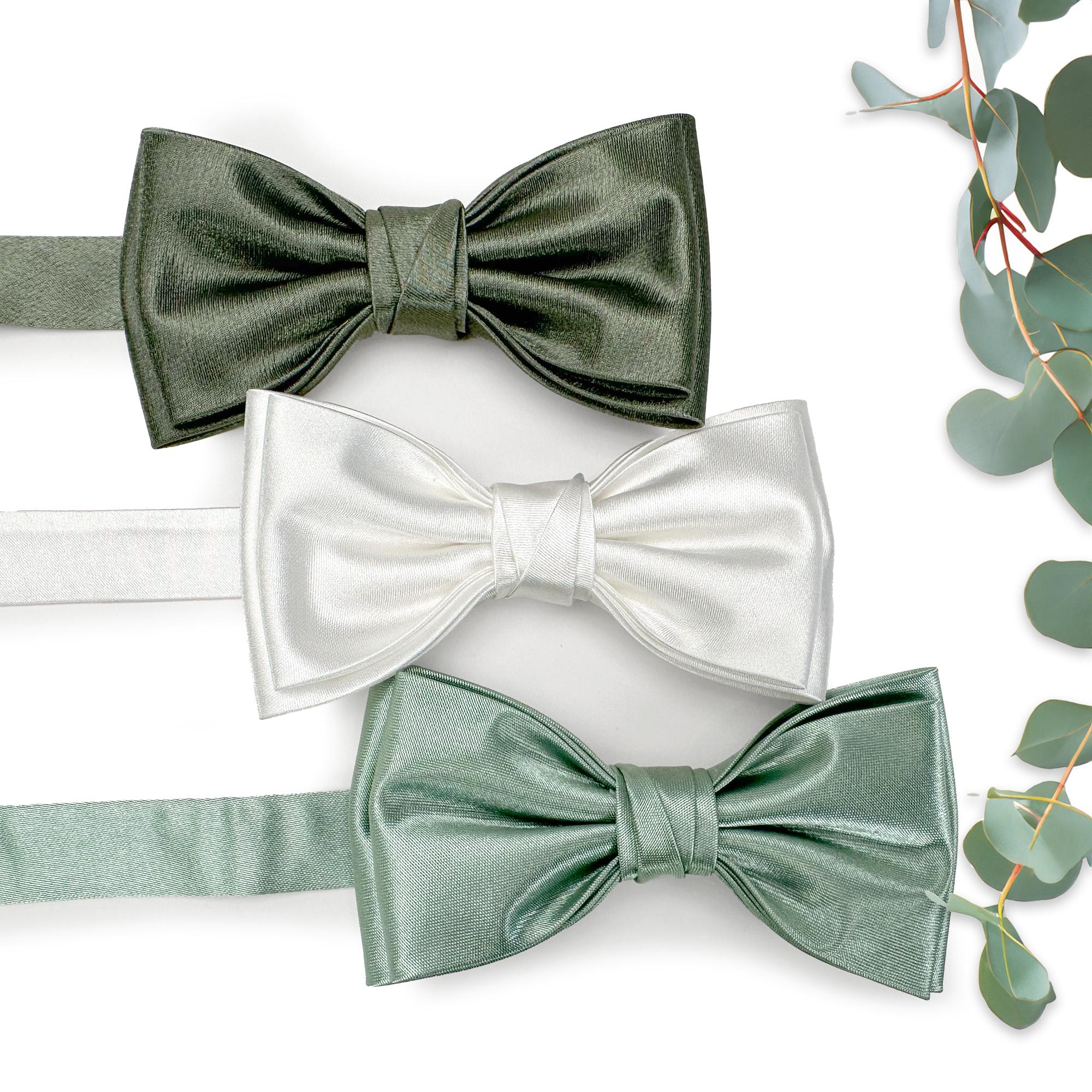 Papillon e fazzoletto da taschino verde salvia per neonati e uomini/Bretelle da matrimonio/Papillon e fazzoletto da taschino, verde salvia, papillon b