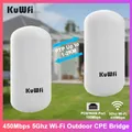 KuWFi 450Mbps Ponte esterno 5GHz Wireless Wi-Fi Estensore di segnale Router CPE PTP Fino a 1-2KM Modalità ripetitore AP Antenna da pannello 8dBi