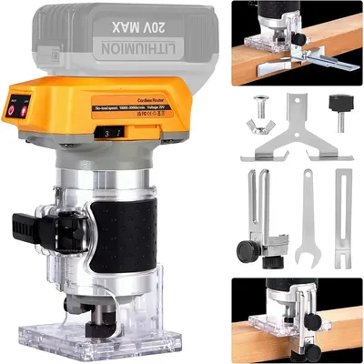 Bürstenlose elektrische Trimmer Holz bearbeitungs maschine Holz fräser Fräsen Brenn schlitz maschine für Dewalt 20vmax Batterie