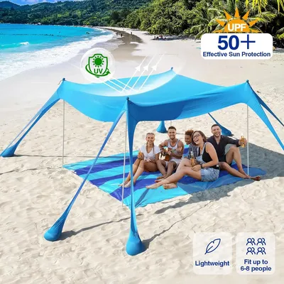 Lycra 3*3m Camping Sun Shelter UPF50+ Pop Up Strandzelt Outdoor Shade Strandüberdachung für Camping Angeln Hinterhof Spaß oder Picknicks