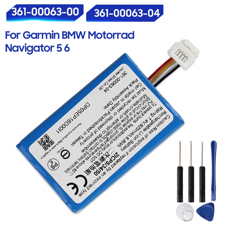 Hochwertiger Ersatzakku für Garmin BMW Motorrad Navigator 5 6 361-00063-00 361-00063-04 wiederaufladbare Batterien 205 mAh Image