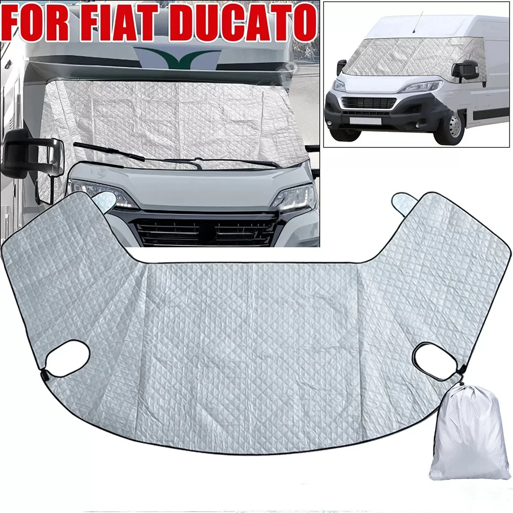 1PC Wohnmobil Thermische Windschutzscheibe Bildschirm Abdeckung Wrap Black Out Jalousien Für Fiat Ducato Peugeot Boxer Citroen Relais Image